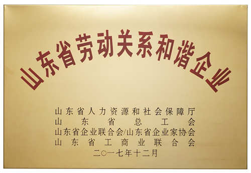 Shandong Province Labour Relationship Harmonious Enterprise